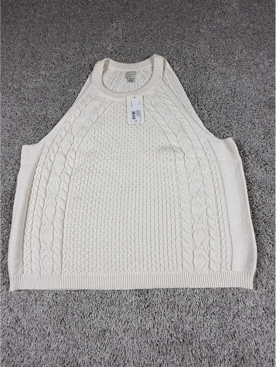 a new day Sweaters - NWT A New Day Women’s Tank Sweater Size 1X Ivory Cotton